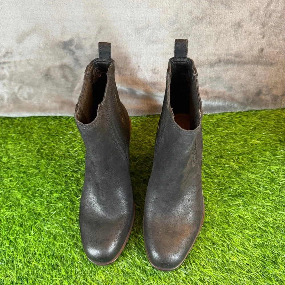 Lucky Brand Basel Wedge Booties Womens size 6 Black Leather Ankle Boots